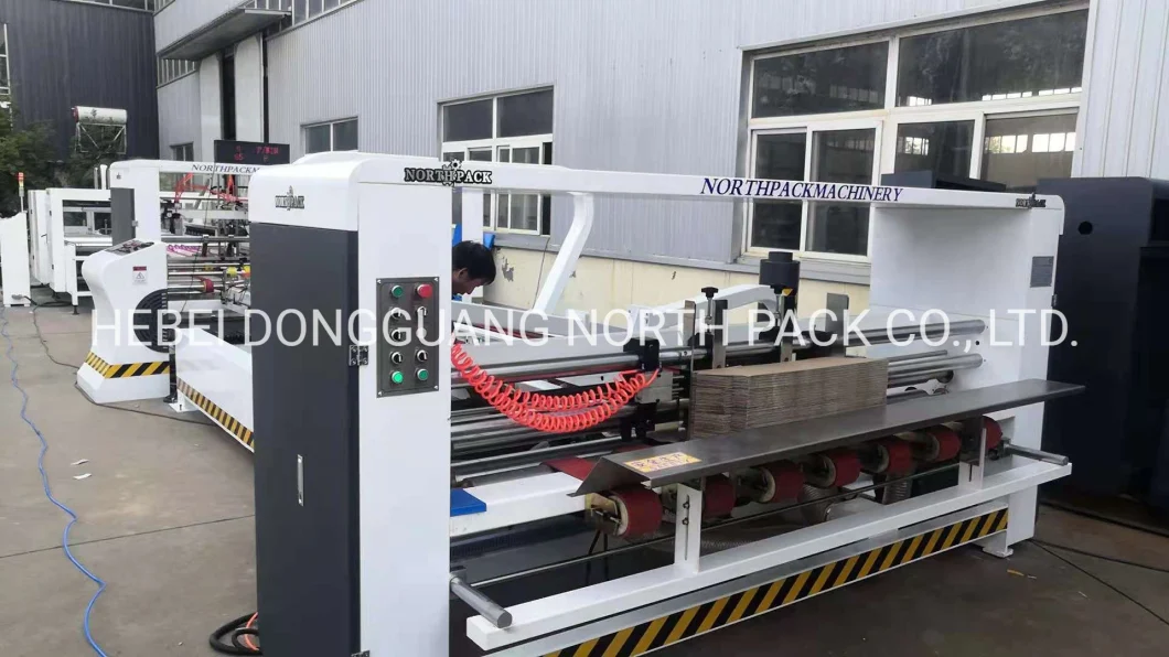 High Speed Corrugated Paper Automatic Carton Making Folding Gluing Bundling Machine